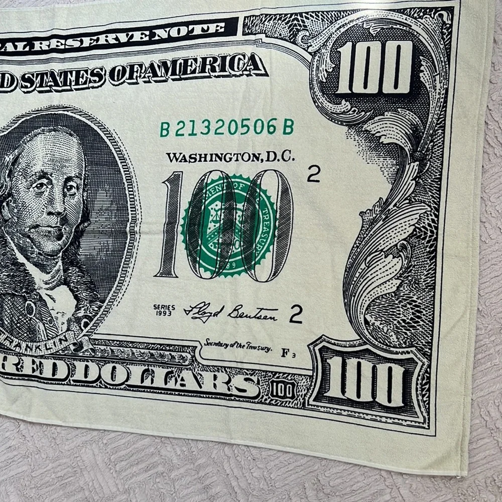 $100 bill beach or bath towel by Kaufman, 100% cotton, New with tags